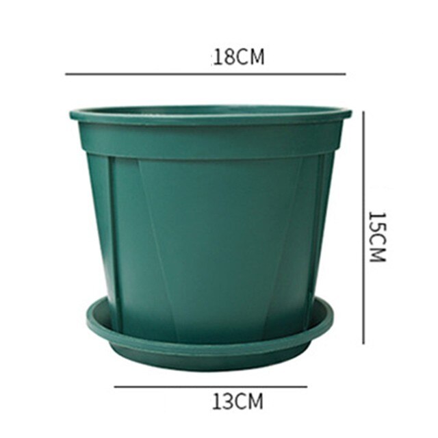 Thickened Green Mountain Root Pot Rose Clematis Planting Pot Nursery Breathable Green Plant Gallon Flower Pot With Tray: 185
