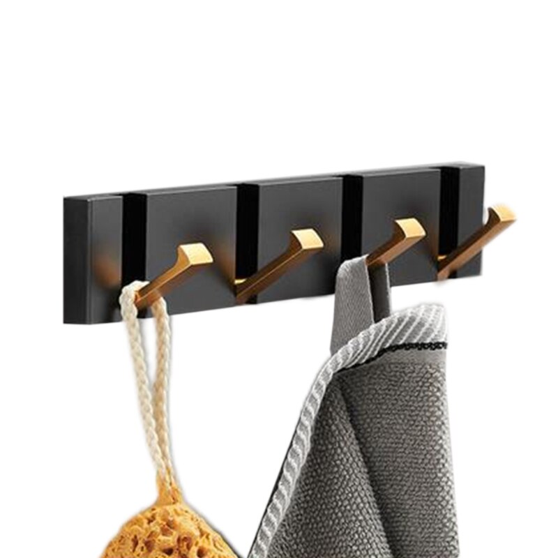 Nail-free Adhesive Hooks Bathroom Towel Hooks Strong Wall Hooks Concealed Folding Hooks for Various Scenes at Home N1HF: 4 Hooks