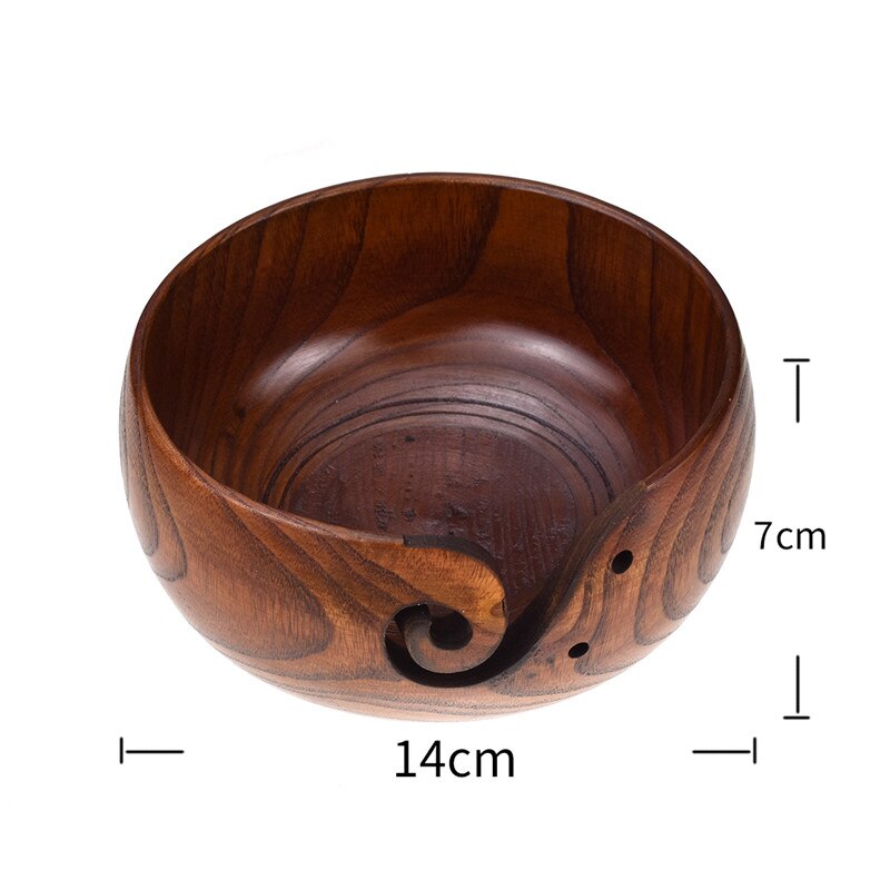 Houten Garenkom - Haak Craft Accessoires Houder - Handgemaakte Garen Houder - Breien Wollen Organizer Mand - Handgemaakte Wol Opslag voor Breien Liefhebbers Compact Draagbaar Ontwerp