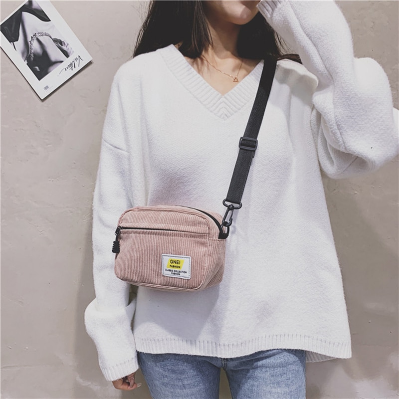 Women Shoulder Bag Female Small Corduroy Cross Body Bags Ladies Sports Sac Purse Shell Mobile Phone Bag Bolsos Mujer