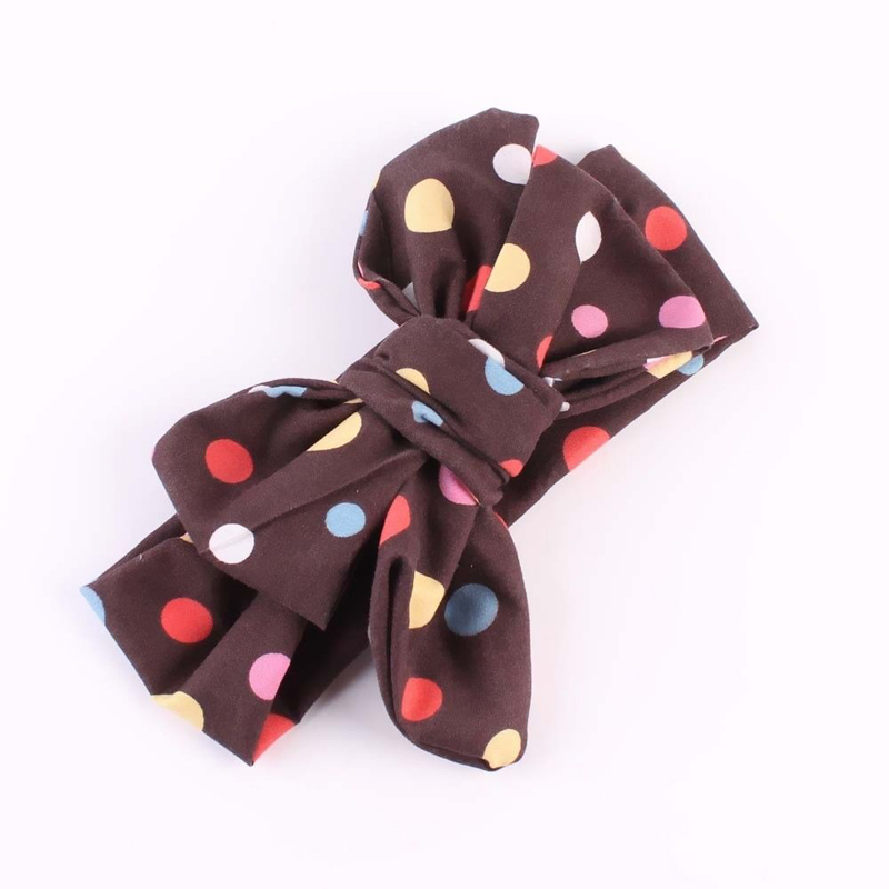 Charm Baby Haar Zubehör Bowknot Dot Drucken Bunte Baumwolle Hairband Stirnband Headwear 7 Stil: Brown