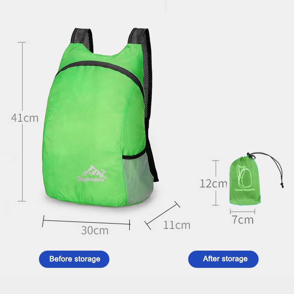 Lightweight Backpack Foldable Outdoor Travel Waterproof Daypack Sports Travel Camping Hiking Pack for Men Women Hiking Climbing: Green