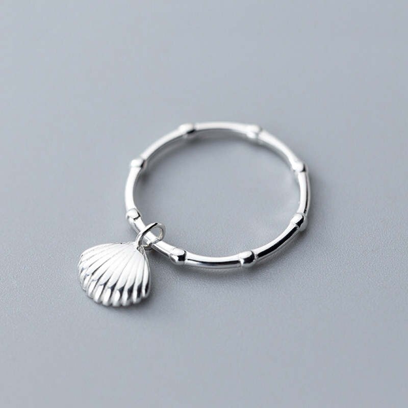 Inzatt Real 925 Sterling Zilver Minimalistische Shell Ring Voor Mode Vrouwen Party Leuke Fijne Sieraden Accessoires: 8