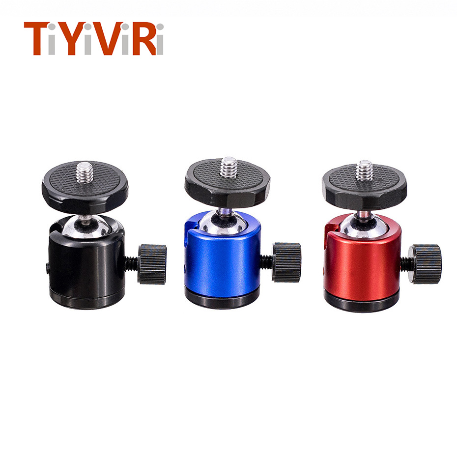 TiYiViRi Mini Ball Head Ballhead Tabletop Tripod Stand Adapter w/Quick Release Plate for Nikon Sony Canon DSLR Camera Camcorder