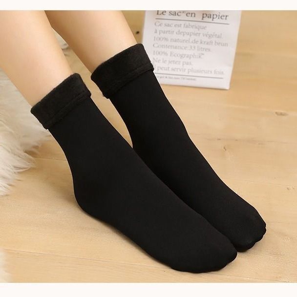 1 Paar Winter Warm Thicken Thermische Sokken Wol Kasjmier Sneeuw Verkocht Naadloze Sok Fluwelen Zachte Laarzen Vloer Slapen Sokken: E217878