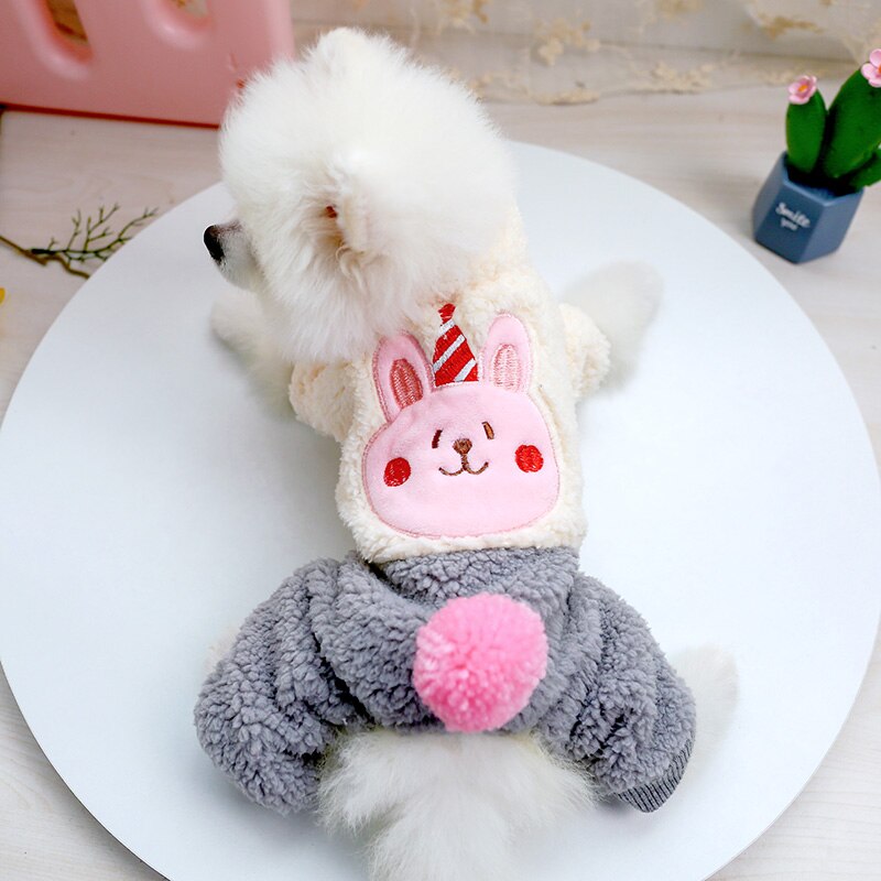 PETCIECLE-vestido de peluche de Pomerania para perro, ropa cómoda de terciopelo para de cumpleaños, ropa de cuatro patas para perro, Otoño e Invierno