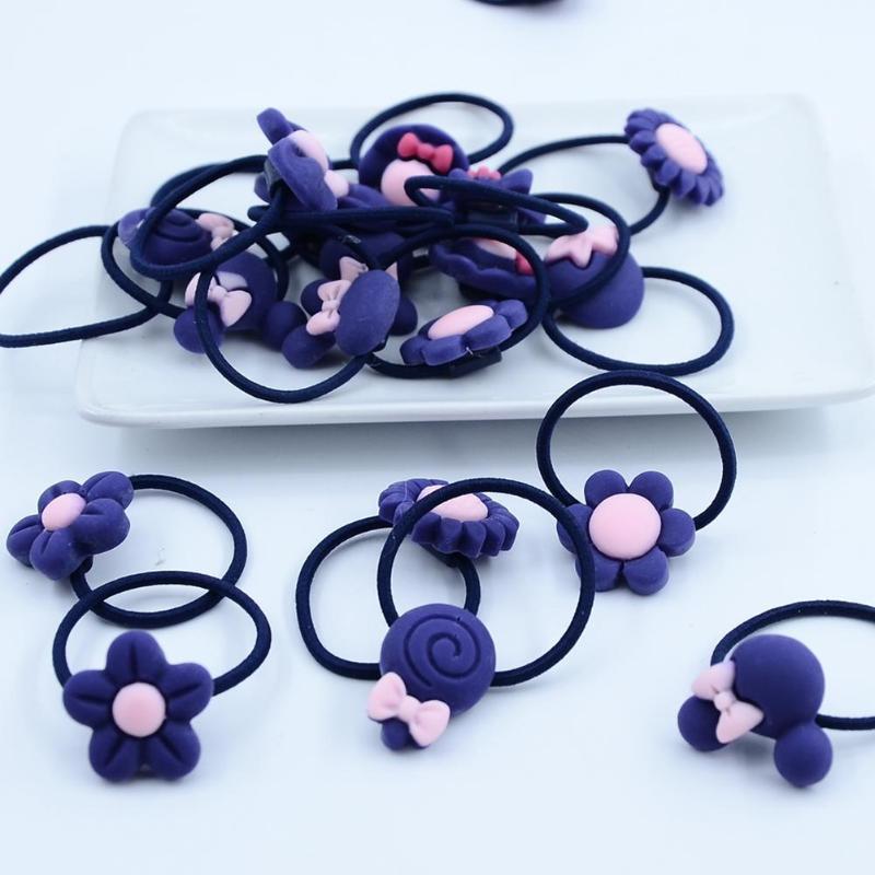 20pcs/set Girls Hair Bands Rubber Bands with Box Cute Cartoon Kids Elastic Hairband Infant Scrunchies Headwear Children Headband