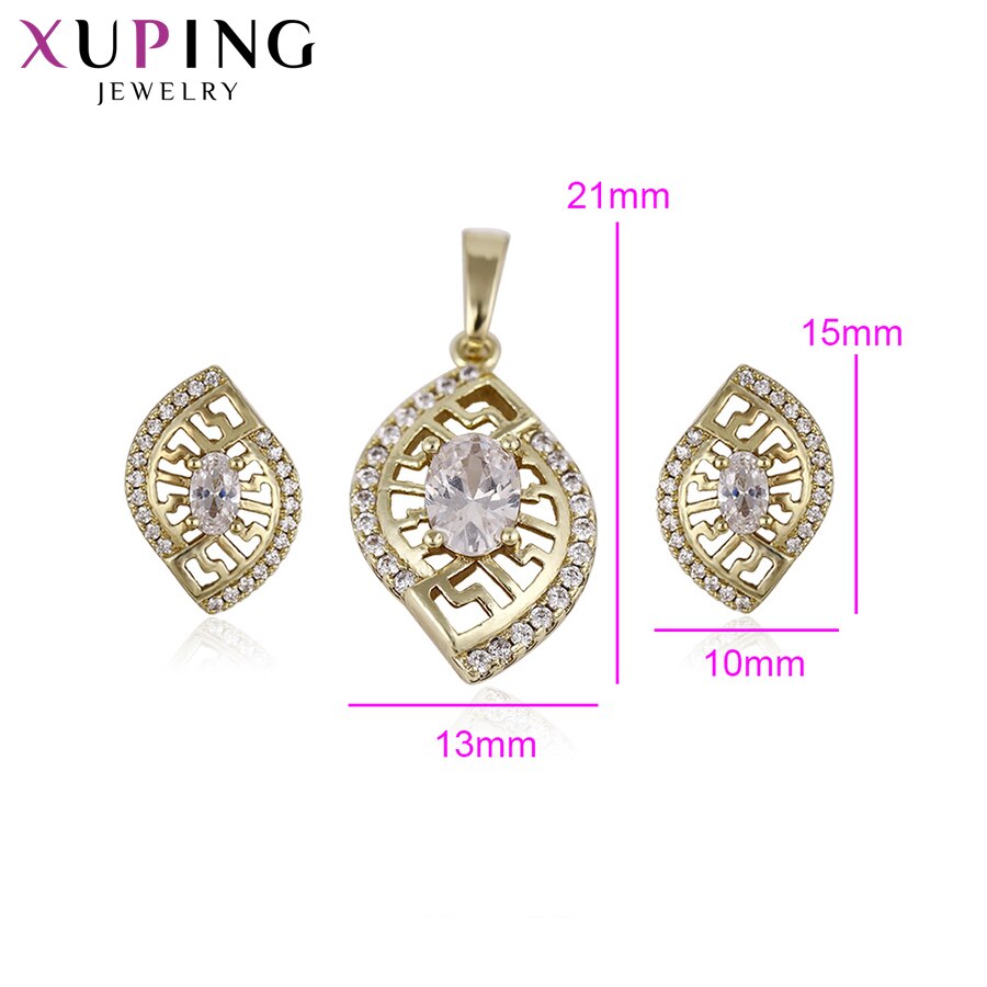 Juegos de joyas de Xuping, fantásticos juegos de dijes chapados en Color dorado para mujeres, de , S56.2-64104 de de