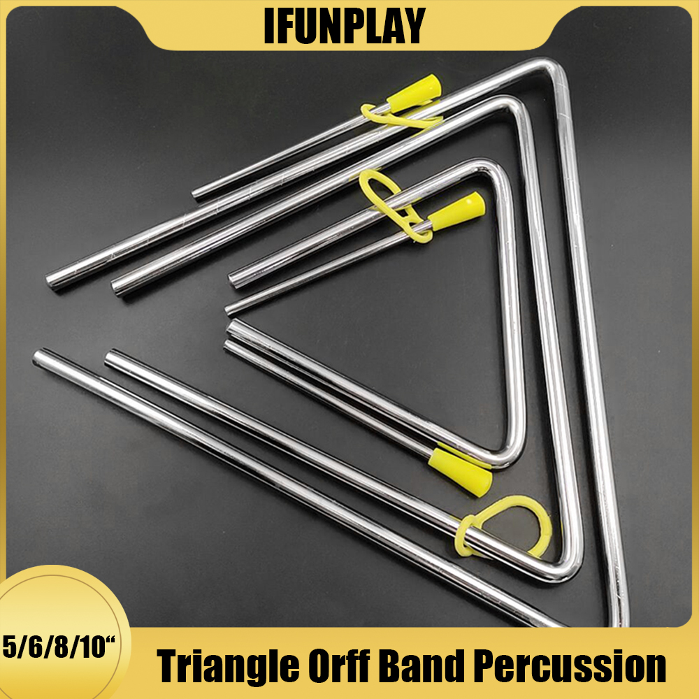 1pc 5/6/8/10 tommer trekant orff musikinstrumenter band percussion pædagogisk musikalsk triangolo til børn