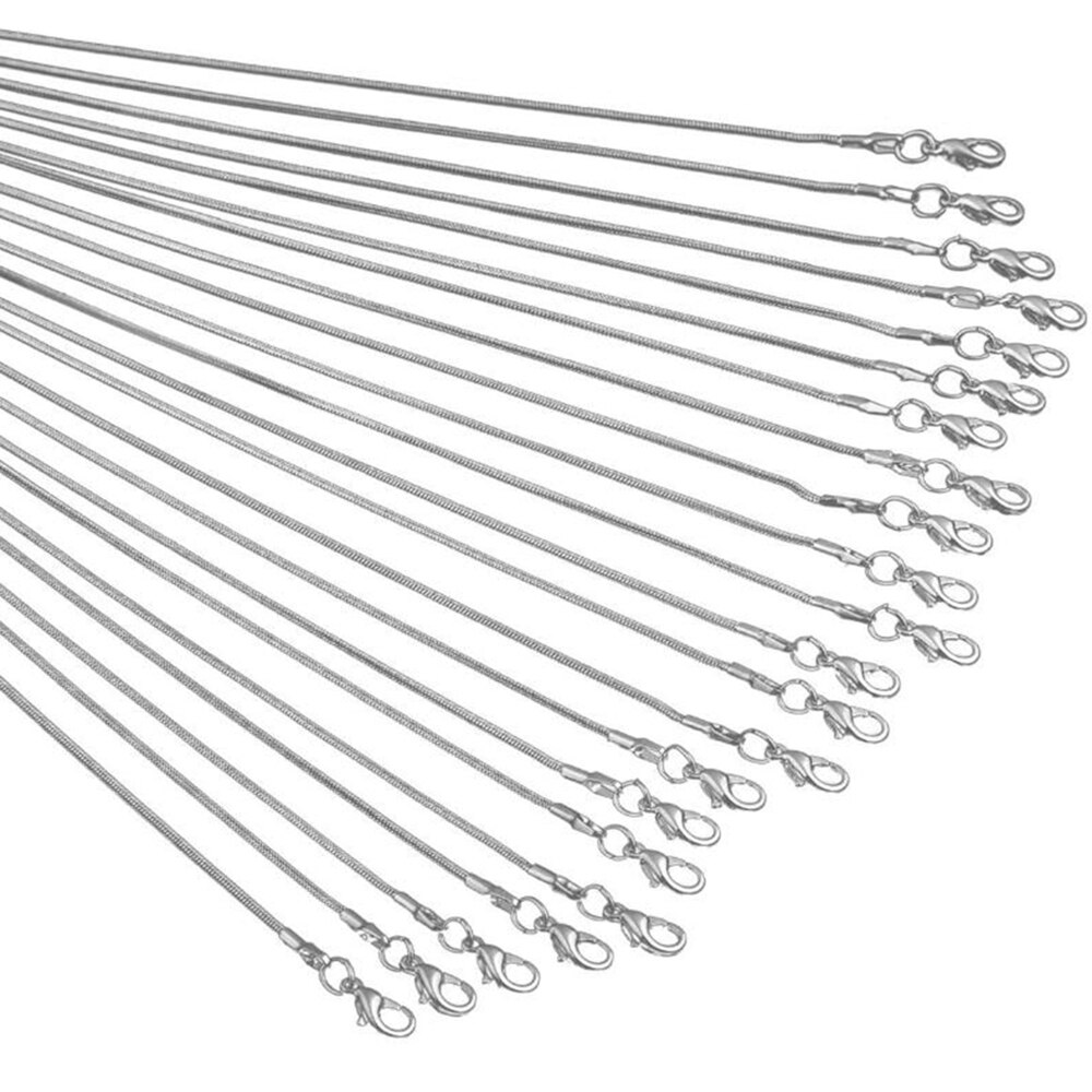 Cadena de serpiente de para colgante con langosta, 12 unidades por lote, collar de 1,2mm, 45/50/55/60cm, accesorios de joyería al por mayor