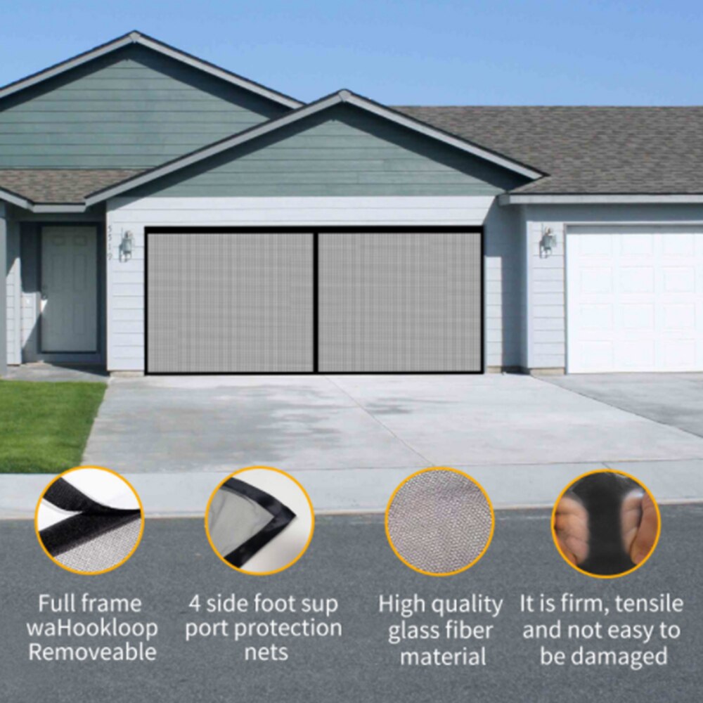 Garage Mesh Screen Deur Naadloze Insect Netto Garagedeur Scherm Eenvoudig Te Installeren En Gebruiken Zomer Anti-Muggen