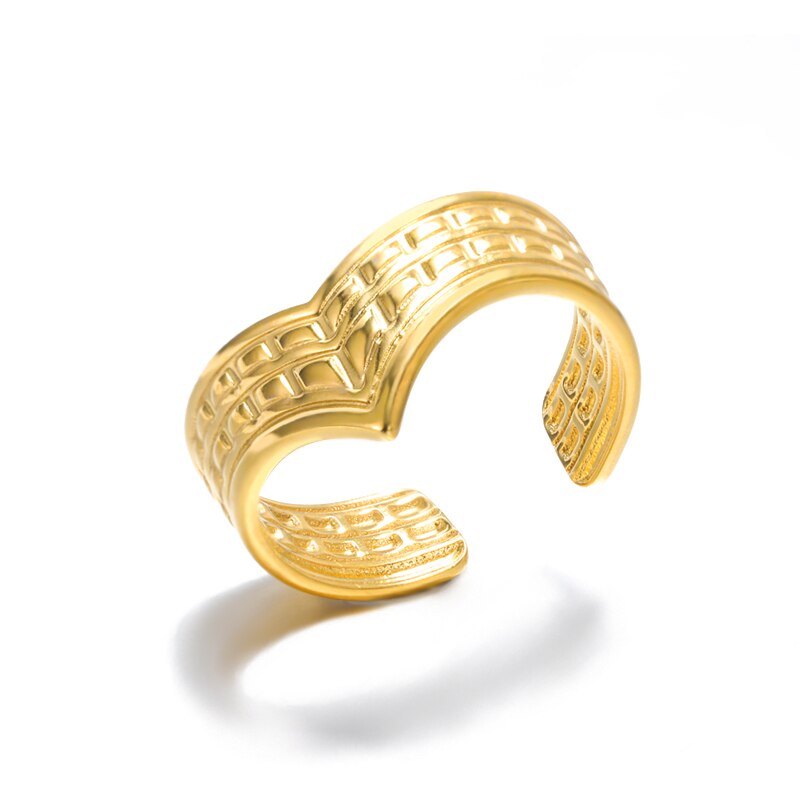 Minimalismo Chevron anelli a forma di V per pollice per gioielli da donna accessori geometrici anelli Midi regali per i migliori amici Bague Femme: Rosso / Placcato in Platino