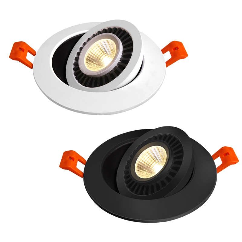 QLTEG Dimbare LED Downlight 5w 7w 10w Verzonken Plafond Lamp 360 Graden Rotatie spot lights AC 110v 220V Indoor LED Lamp 4000K