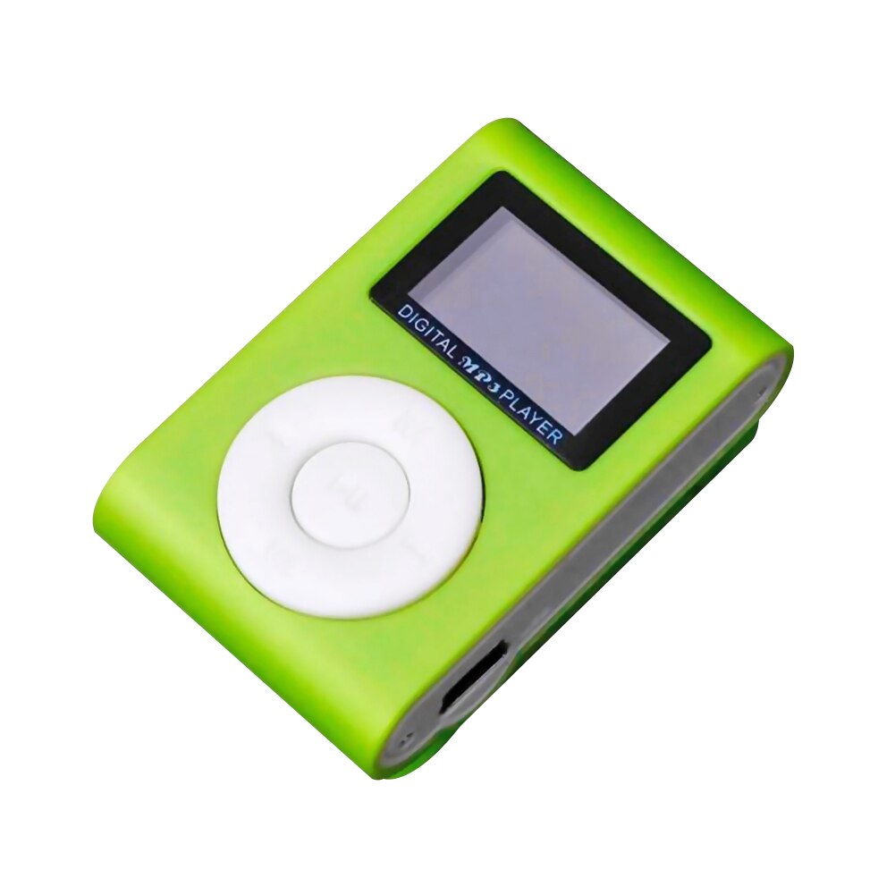 MP3 Player Mini Music Media Clip Player Portable LCD Screen USB Support Micro SD TF Card Walkman Reader: Green