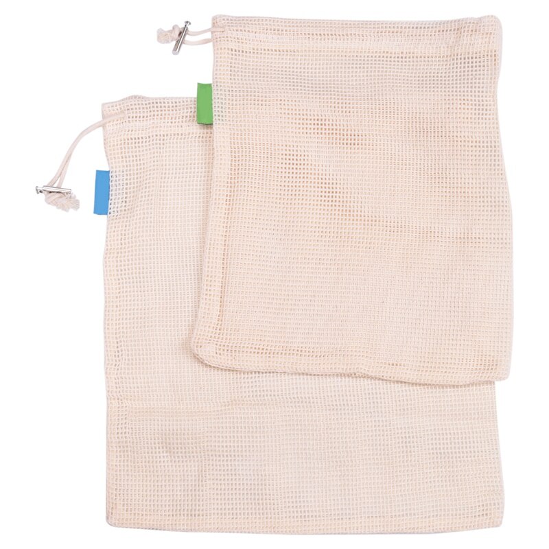 Reusable Produce Bags, Organic Cotton Mesh Vegetable Bags, Washable Durable Recyclable Packaging Bags With Drawstring, For Stora