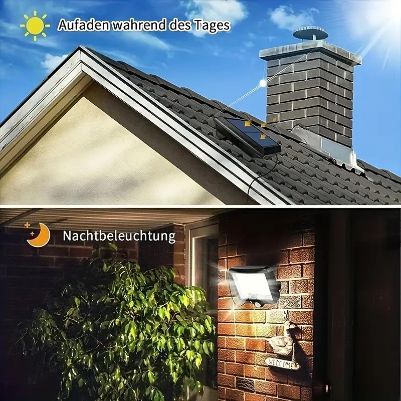 Buitenlamp op zonne-energie met 3 standen, 160 led-wandlampen op zonne-energie met bewegingssensor en afstandsbediening, waterdichte tuinverlichting op zonne-energie
