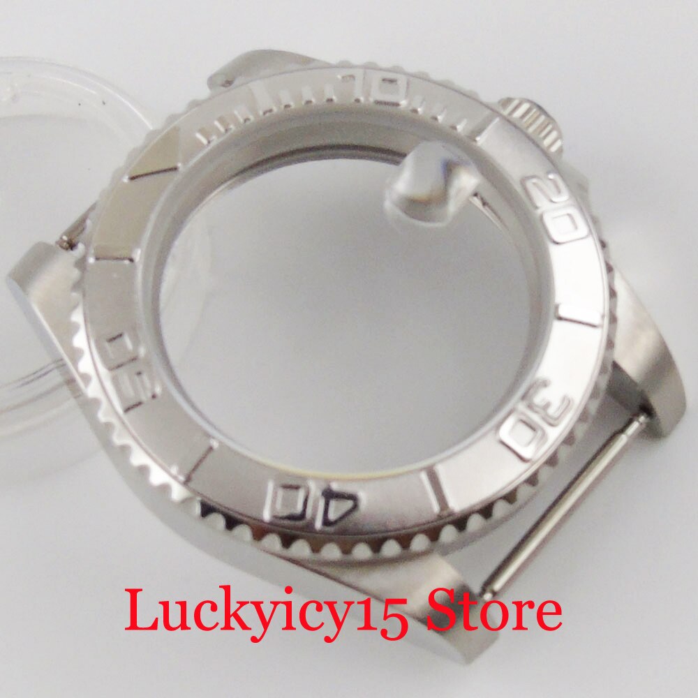 Fit NH35 Beweging Rvs 40Mm Horloge Case Legering Bezel Sapphire Crystal Glas Backcover