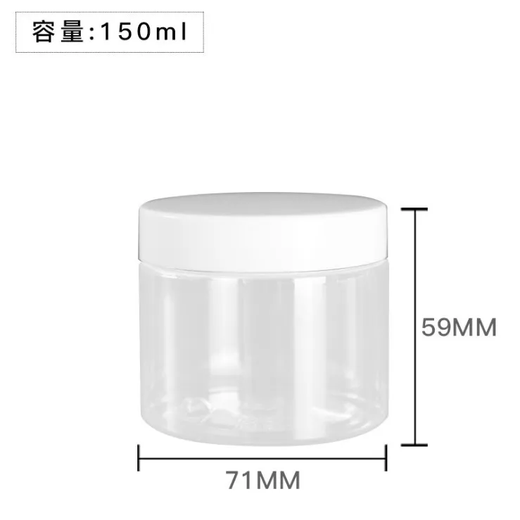 Doorzichtige PET-plastic potten 150 ml 200 ml 250 ml Transparant leeg cosmetisch masker Crèmewasverpakkingscontainers Potten met deksels: Army Green