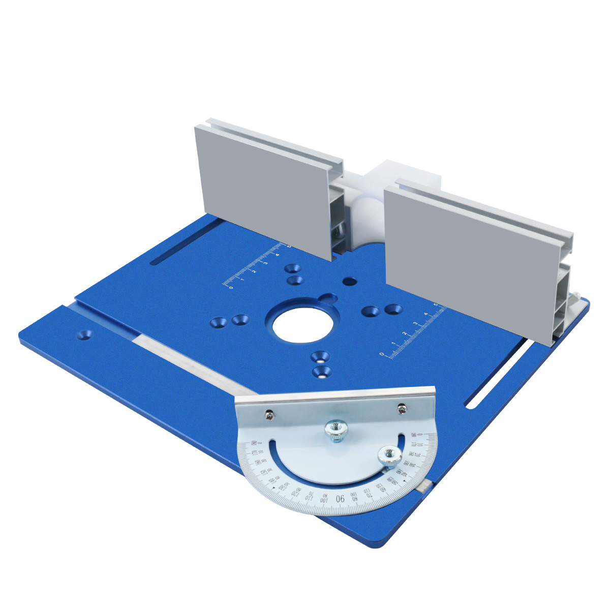 Kit de levage de routeur pour le travail du bois, plaque d'insertion de Table de routeur en aluminium avec guide et support de jauge d'onglet pour moteurs de 65 mm de diamètre