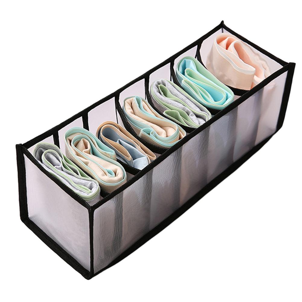 Beha Opbergdozen Ondergoed Kleding Organizer Lade Nylon Divider Closet Organizer Voor Vouwen Stropdassen Sokken Shorts Organizer: WHITE