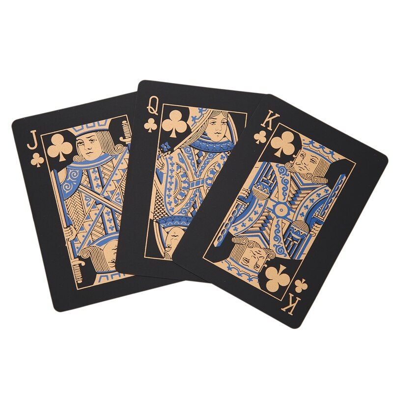 Zwart Waterdichte Pvc Ic Speelkaart Set Duurzaam Poker Bordspel Texas Ic Box Verpakt 54Pcs/Dek