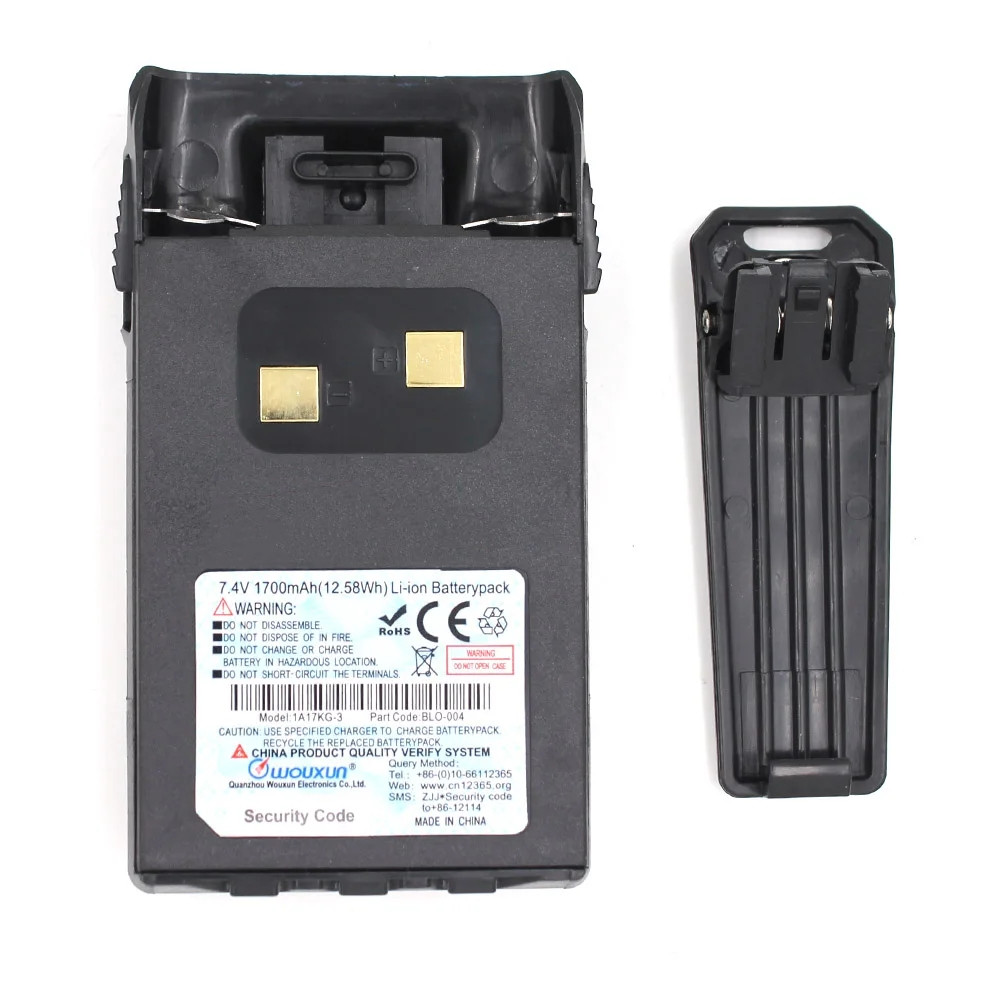 Batería de iones de litio Original WOUXUN 1700mAh para KG-UVD1P KG-689 KG-669 KG-UV3D KG-UV6X DB-16X KG-UVA1X GU-16 KG-UV3X KG-UV6D KG-UV2D