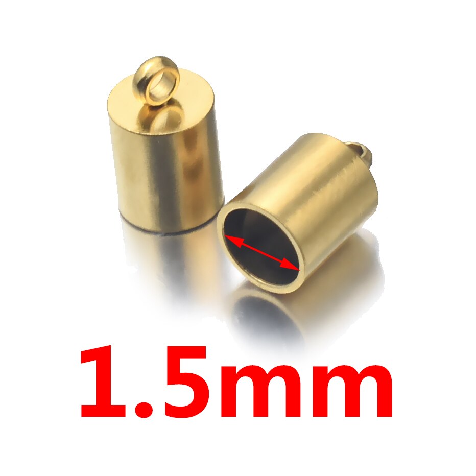 10 pièces Lot en acier inoxydable argent or fermoirs cordons embouts cordon pour bricolage fabrication de bijoux Bracelet collier résultats de bijoux à bricoler soi-même: Marron