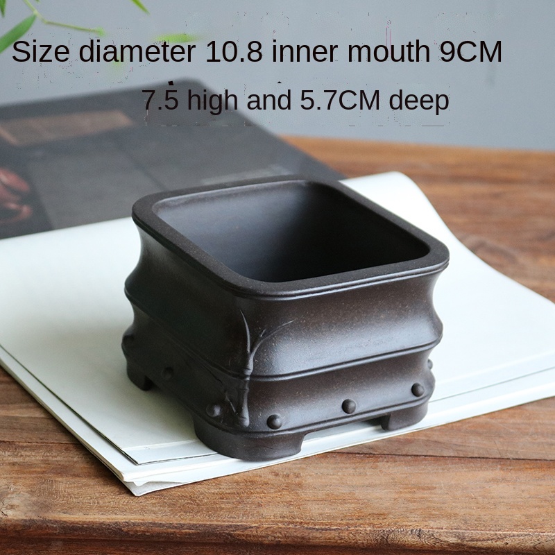 YiXing Purple Sand Flower Pot Bonsai Succulent Flower Pot Chinese-Style Home Flower Pot Desktop Decorative Flower Pot LC485: color18