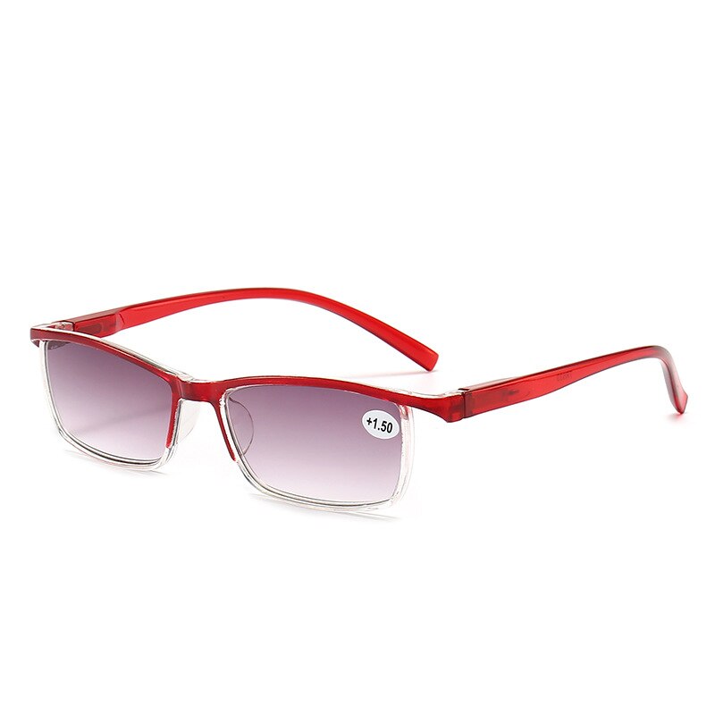 Lunettes de lecture unisexes à trois lentilles claires, à la , dégradé de couleur, 2021TR90: +300 / Red