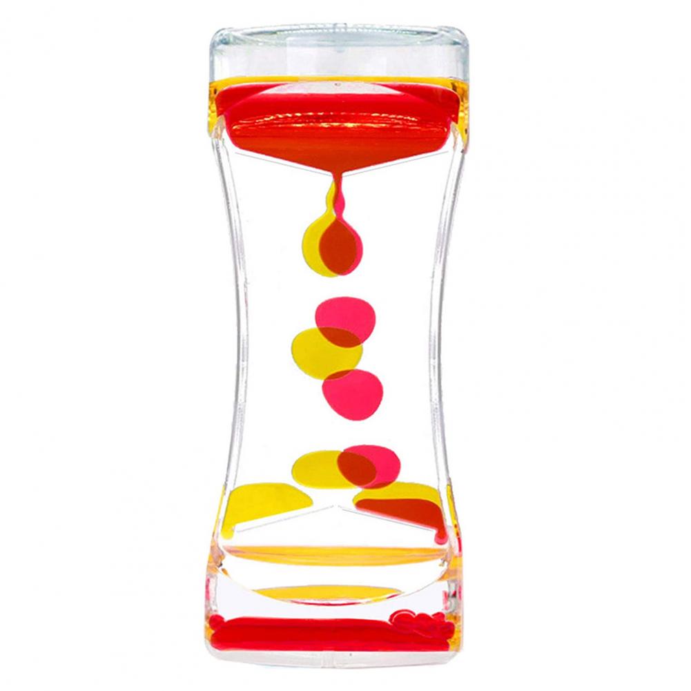 Vloeibare Zandlopers Dubbele Kleur Zintuiglijke Angst Toy Vloeibare Timer Stress Management Olie Zandloper Kerstcadeau Bubble Timer: Rood