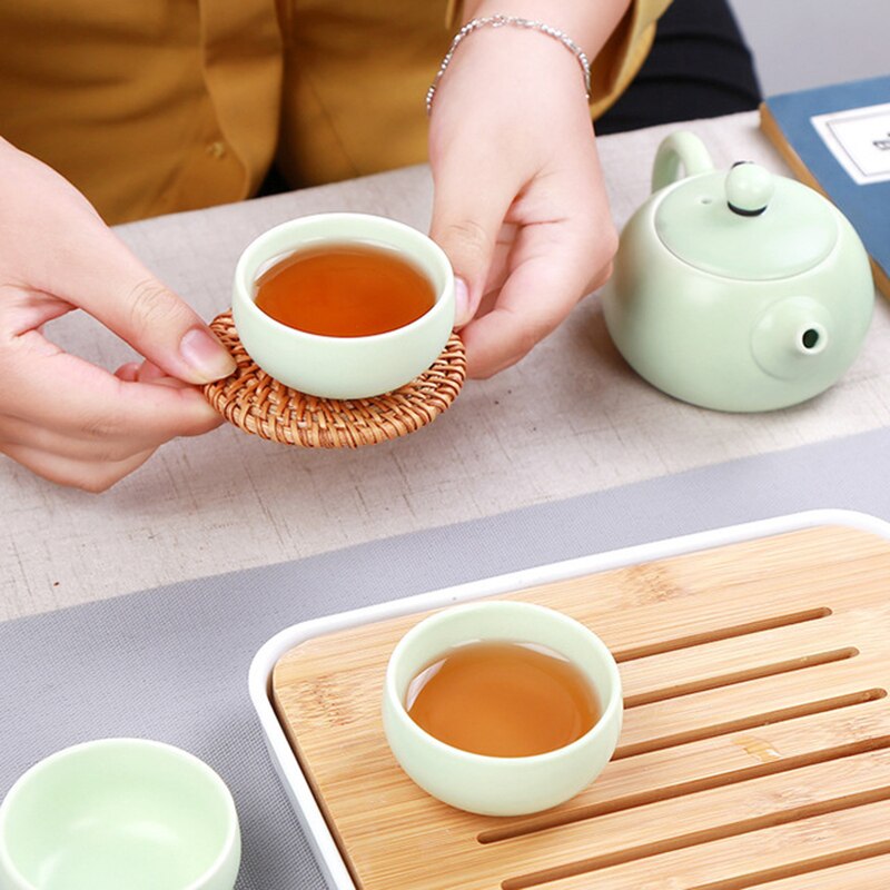 Kinesisk rejse kung fu te sæt keramisk bærbar matcha sæt tekande porcelæn teaset gaiwan te kopper tekande med rejsetaske