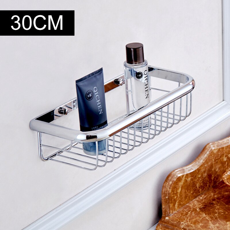 Badeværelse hylde shampoo holder bad opbevaring bad væg hylder krom rektangel kobber hylde badeværelse hardware  el21c: 30cm
