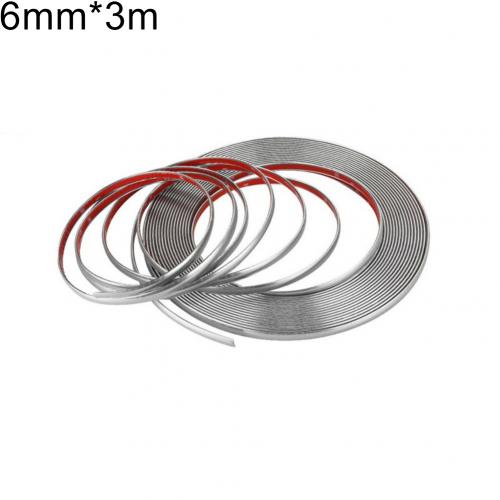 Universal 6mm 15mm 18mm 22mm Car Chrome Moulding Strip Trim Soft PVC Auto Exterior Moulding Strip Protector: 6 mm x 3m