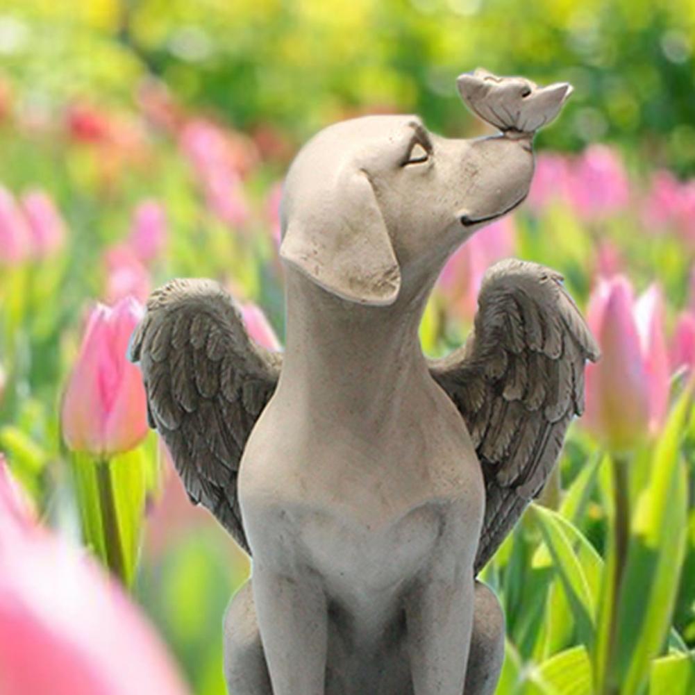 Statue ange chien chat, modèle de jardin en résine, excellente fabrication, Sculpture de chien chat, affichage, ornement pour cour, décoration de la maison