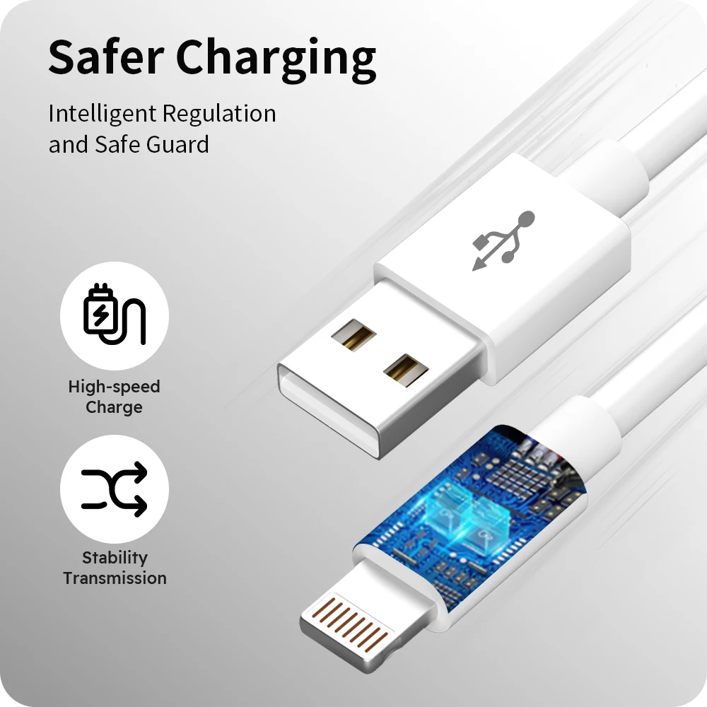 9 stk. 6ft hurtigopladnings-usb-kabler til iphone, lightning-kabel til iphone, hurtigopladningsopladerkabel, ledning kompatibel med iphone