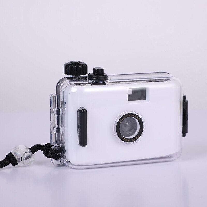 Caméra à Film étanche 35mm, Snorkeling voyage, Mini caméra pour enfants, Film ordinaire 135 F/8 objectif 28mm, vitesse d'obturation 1/100 seconde: White camera