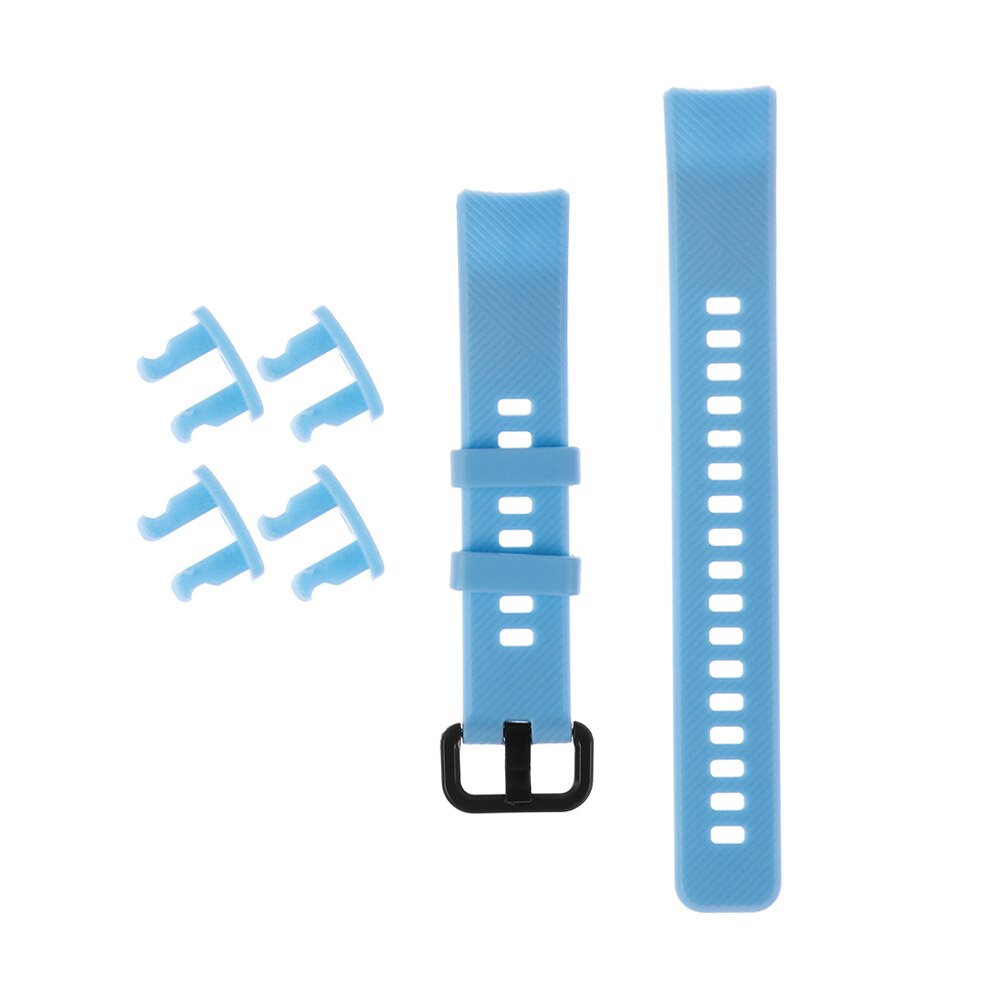 Colorful Silicone Wristbands Watch Band Replacement Strap Smart Watch Bracelet Strap For Honor Band 5 4: Blue