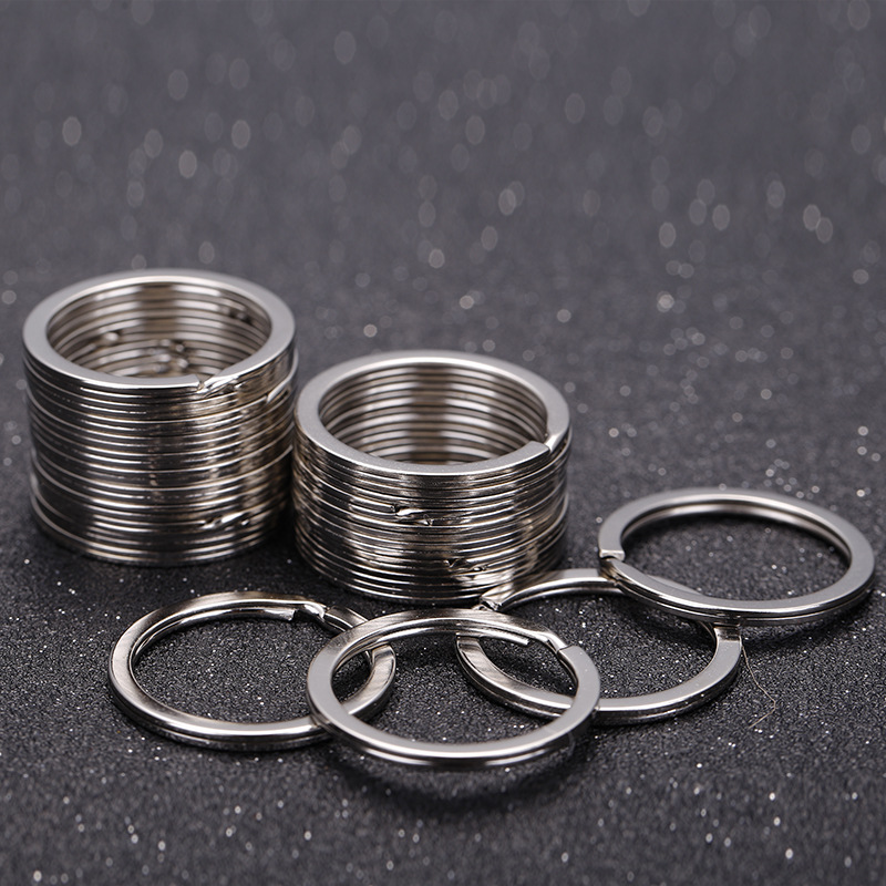10 st/lot nyckelring metall silver nickel split nyckelring nyckelring 15mm 25mm 28mm 30mm 35 kontakter rostfritt stål