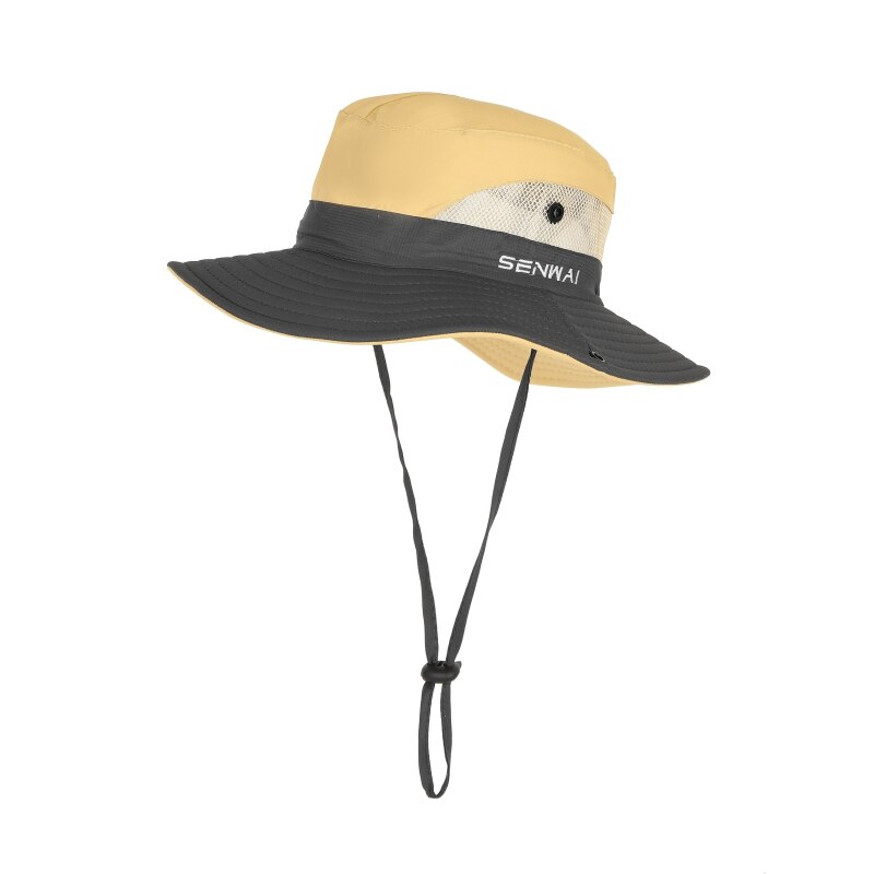 Kids Meisjes Paardenstaart Zomer Zonnehoed Brede Rand Uv-bescherming Emmer Cap Vrouwen Outdoor Brede Rand Opvouwbare Safari Vissen Cap: khaki