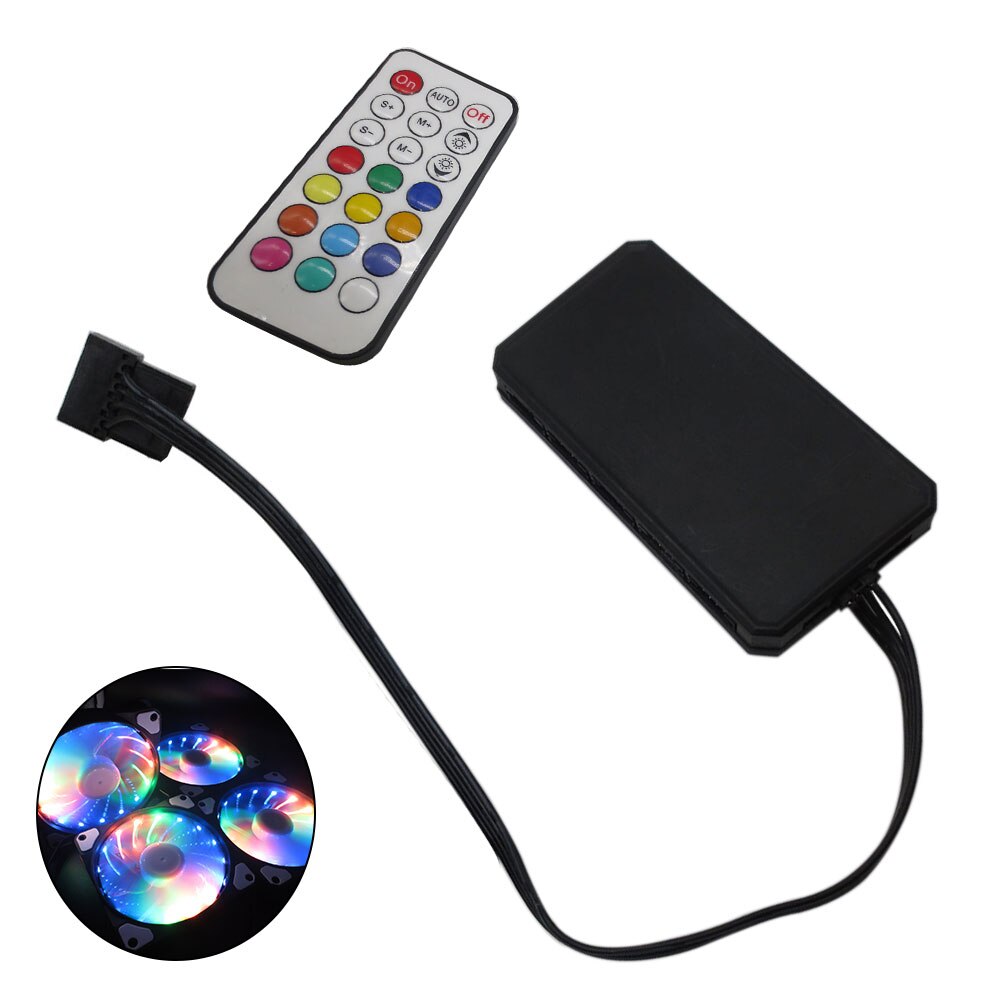 Fan Controller Set RGB Cooling Home Power Supply Practical Portable With Remote Control Office PC Computer Case Accessories Led