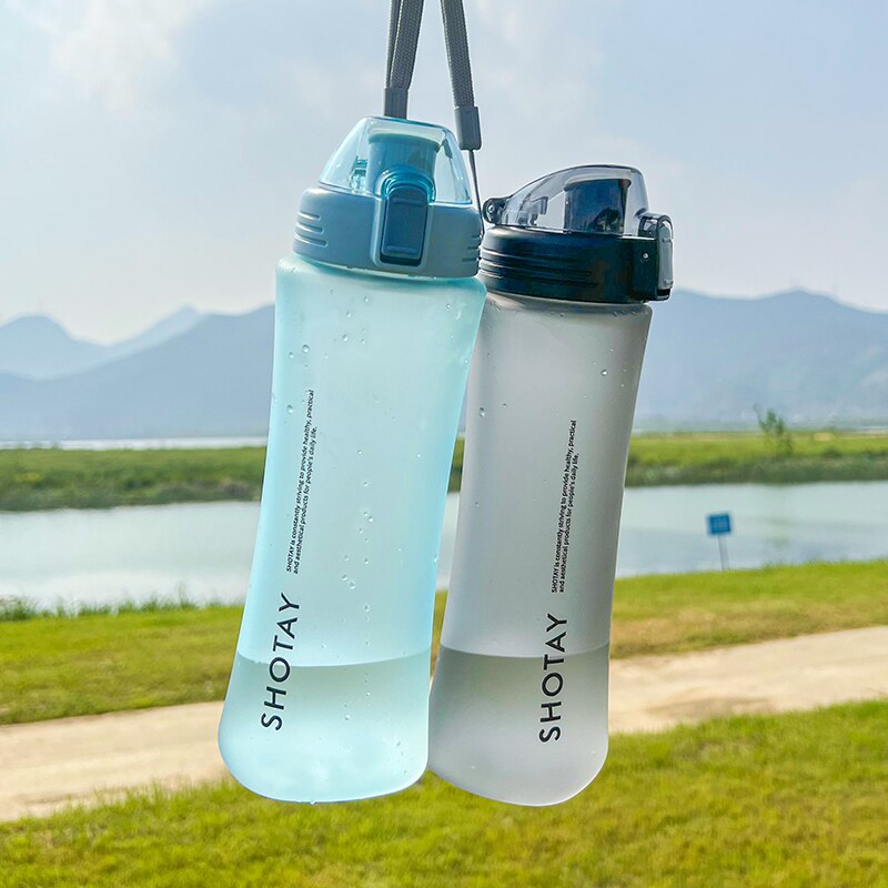 SHOTAY Water Bottle Drinking Bottle Outdoor Travel Portable Bottles Colorful Frosted Sport Bottle 500/660ml