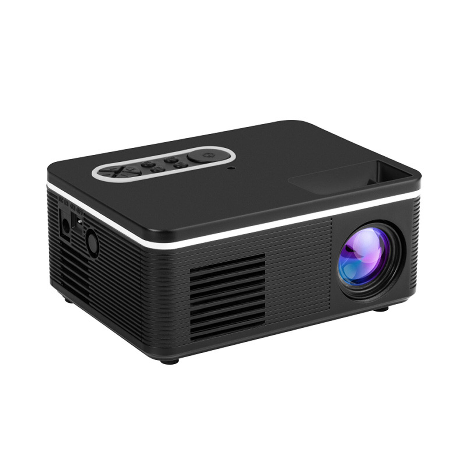 30000 hrs 1080P HD LED Portable Projector 320x240 Resolution Multimedia Home Cinema Movie Beamer Video Theater US Standard: B