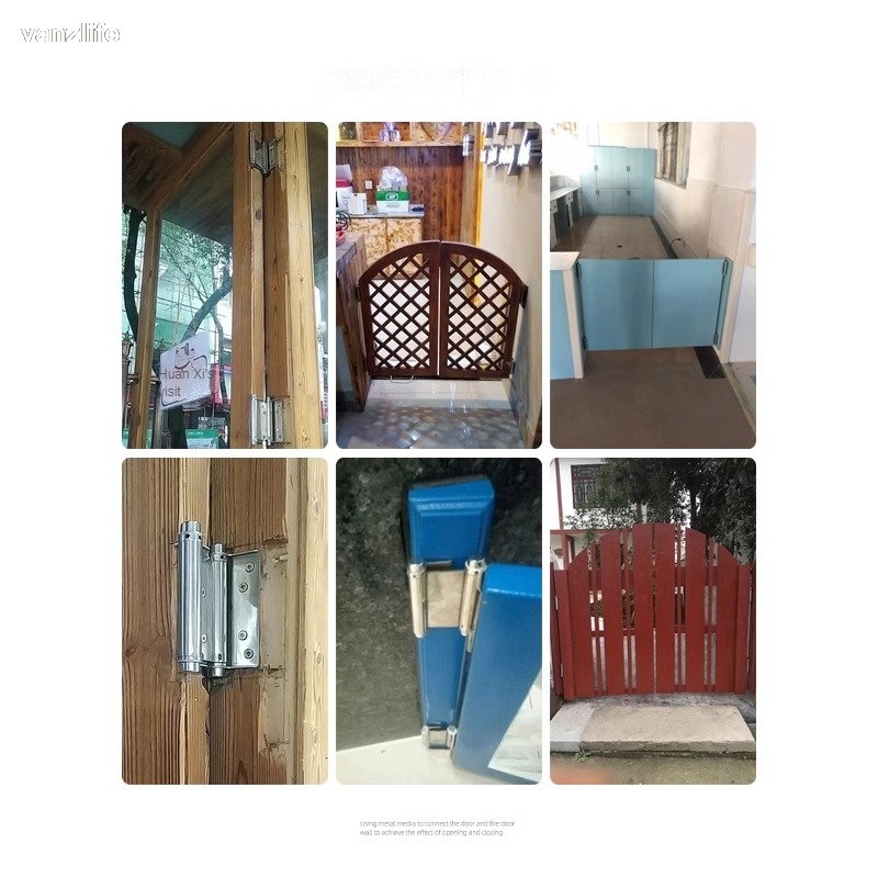 Stainless Steel Automatic Rebound Hinge Invisible Door Self-Closing Door Closer inside and outside Open Two-Way Spring Hinges