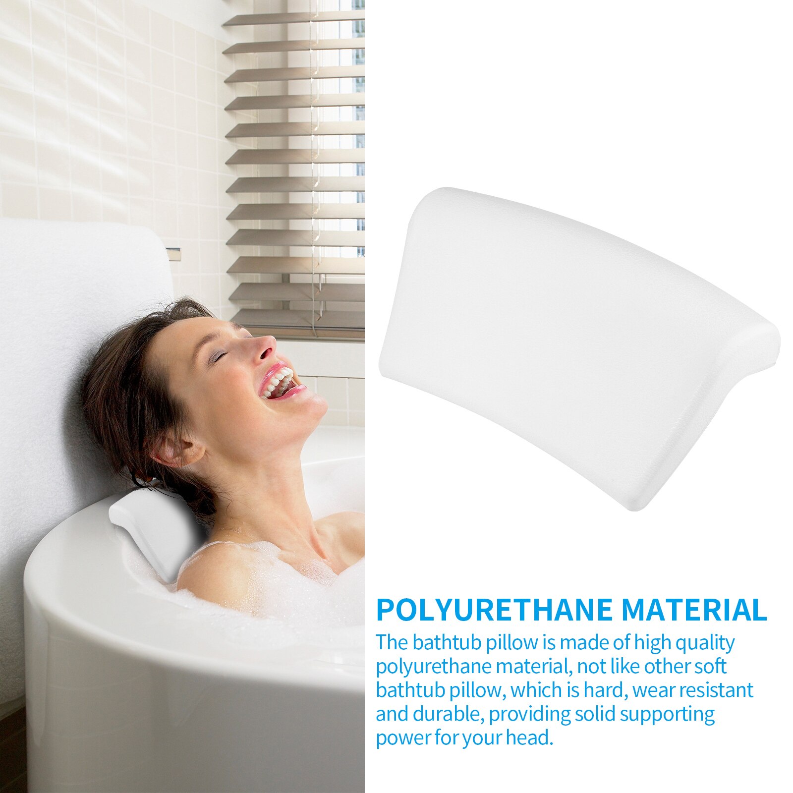 Oreiller De Bain Modonghua - Appui-tête Et Dos Ergonomique Avec Ventouses - Pour Baignoire Et Spa - Noir