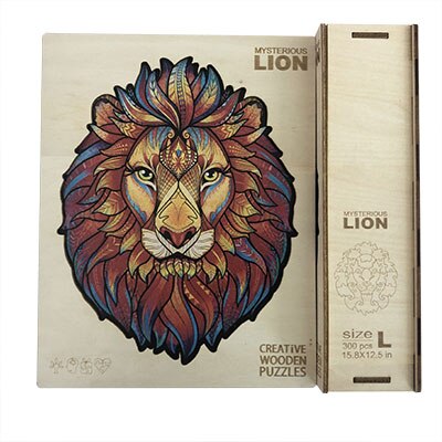 Adult Wooden Animal Puzzle DIY Size A3/4/5 Each Piece Is An Animal-Shaped Wooden Puzzle with A Wooden Box Birthday