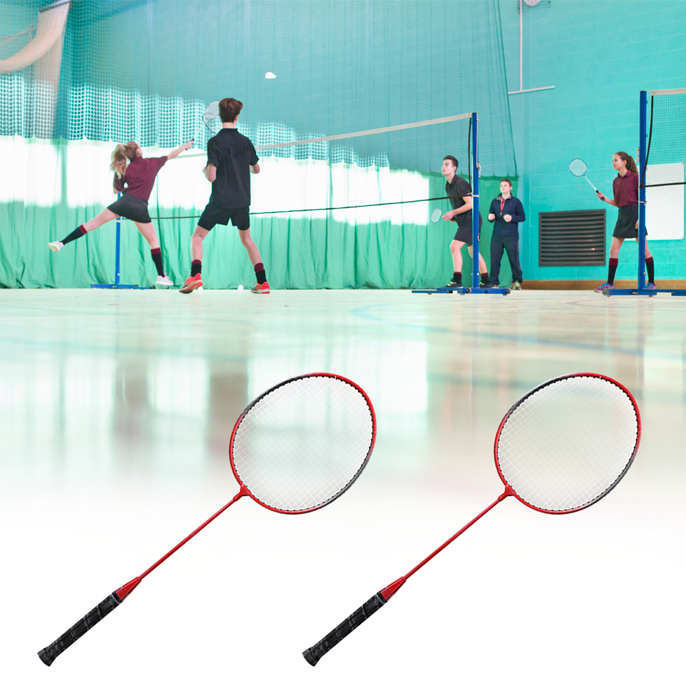 2 jogador conjunto de raquete badminton esportes ao ar livre indoor estudantes crianças prática raquete badminton com saco capa
