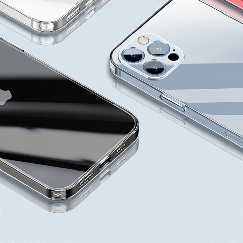 HTMOTXY Transparent Silicone Case For iPhone 11 Lens Protective Case For iPhone 6 7 8 Plus X XS XR XS Max 11 12 Pro Max 12 Mini