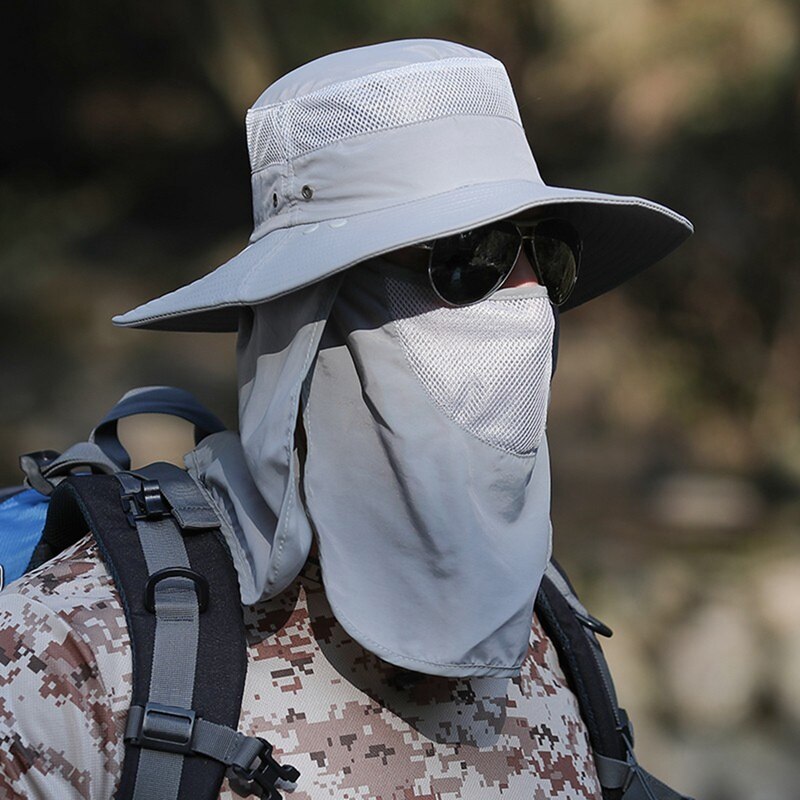 Fishing Flap Caps Men Women Quick Dry 360 Degree Sunshade UV Protection Removable Face Mask Ear Neck Cover Face Sun Cap