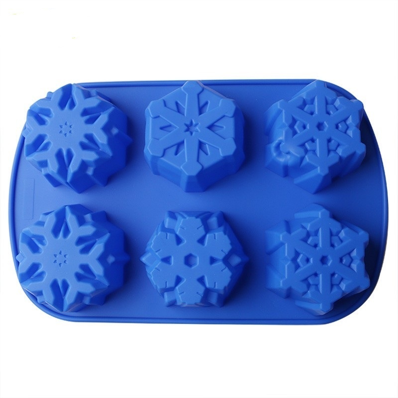 Bloemvorm Silicone Mold 3D Sneeuwvlok Maan Cake Fondant Cupcake Mold DIY Bakken Gebak Gereedschap