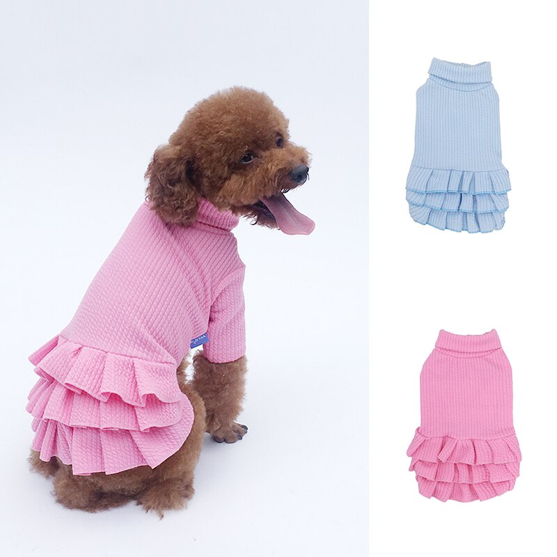 Pink Blue Wedding Princess Dog Dress Autumn Winter Dog Clothes Wedding Dresses Yorkshire Clothes For Dogs Chihuahau Cat Dress